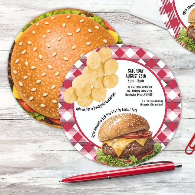 Backyard BBQ Grilled Cheeseburger Invitation (Creator Uploaded)