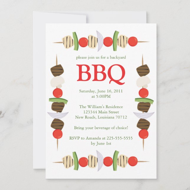 Backyard BBQ Invitation (Front)