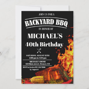 Backyard BBQ invitation Barbeque birthday invite