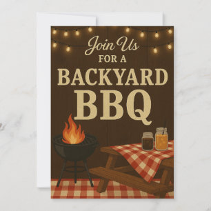 Backyard BBQ Invitation   Rustic Summer Cookout