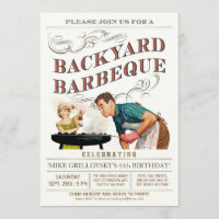 Backyard BBQ Invitations | Vintage Classic V.2