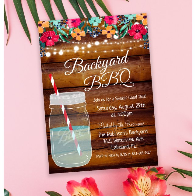 Backyard BBQ Mason Jar Invitation (Creator Uploaded)