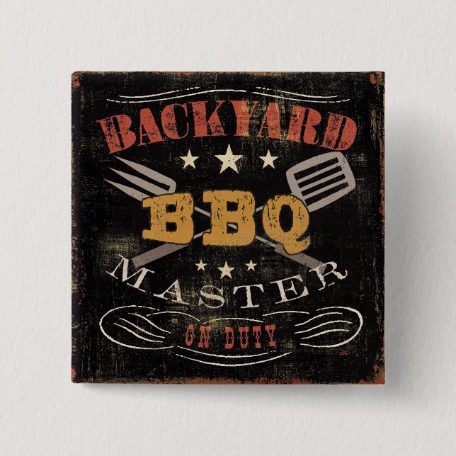 Backyard BBQ Master Pinback Button (Front)