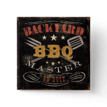 Backyard BBQ Master Pinback Button