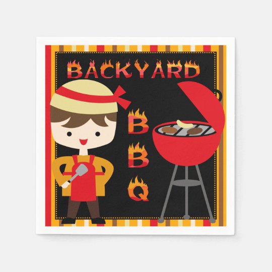 Backyard BBQ Party Disposable Paper Napkins