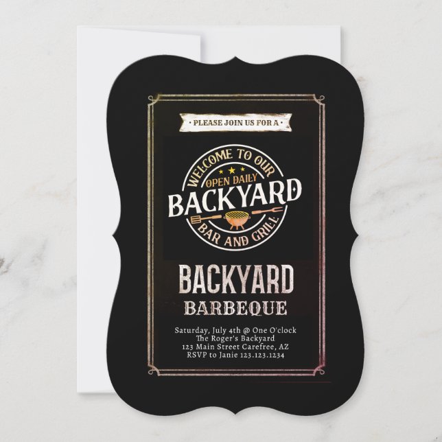 Backyard BBQ Party Invitation (Front)