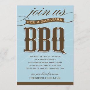BACKYARD BBQ    PARTY INVITATION