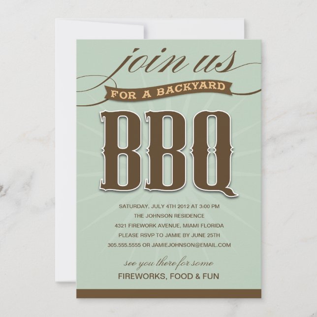 BACKYARD BBQ  | PARTY INVITATION (Front)