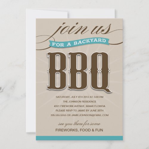 BACKYARD BBQ  | PARTY INVITATION