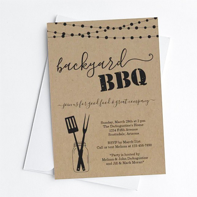 Backyard BBQ Party Invitation - Rustic Kraft (Creator Uploaded)