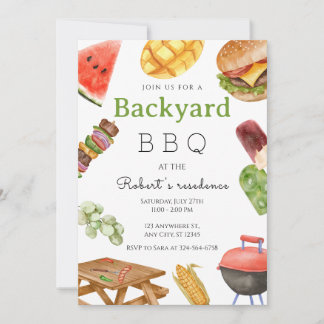 Backyard BBQ Summer Party Invitation