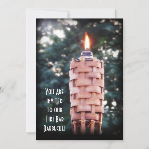 Backyard BBQ Tiki Torch Invitation