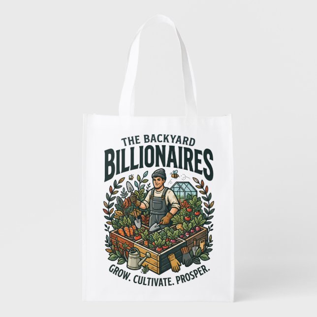 Backyard Billionaires Grocery Bag (Front)