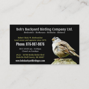 Backyard Bird Supply Business with Wild Bird Card