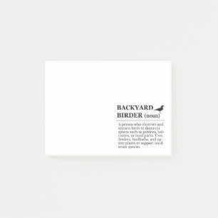 Backyard Birder Definition - Garden Birdwatching Post-it Notes