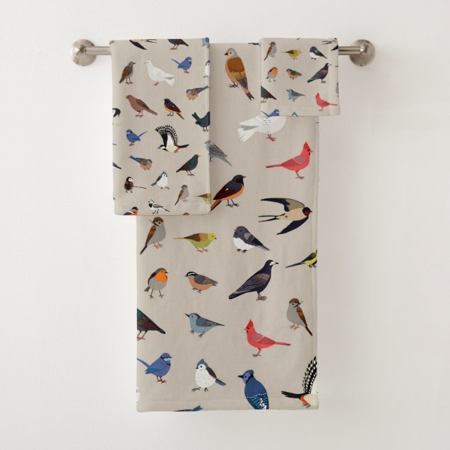 Backyard Birdies Two Bath Towel Set (Insitu)