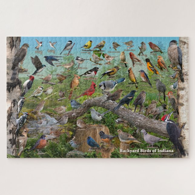 Backyard Birds of Indiana Jigsaw Puzzle (Horizontal)