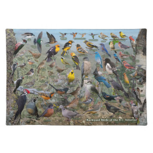 Backyard Birds of the BC Interior Cloth Placemat
