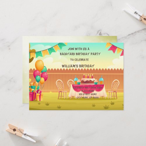 BackYard Birthday Party Invitation