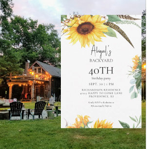 Backyard Birthday Sunflower Party Invitation