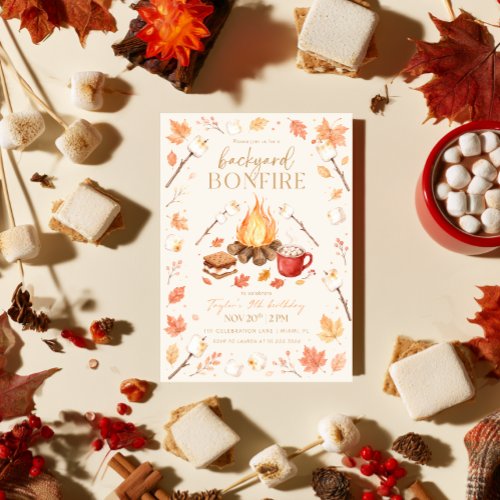 Backyard Bonfire Birthday Invitation