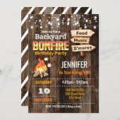 Backyard Bonfire Birthday Party Invitation (Front/Back)