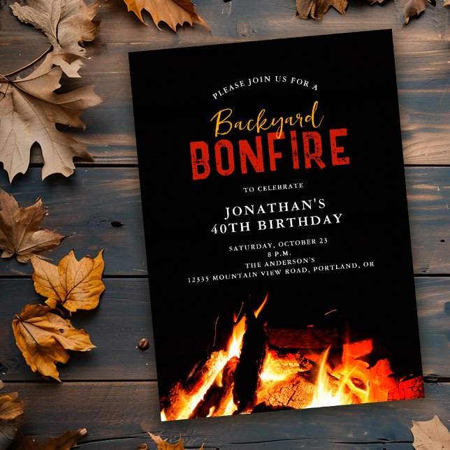 Backyard Bonfire Birthday Party invitation (Creator Uploaded)