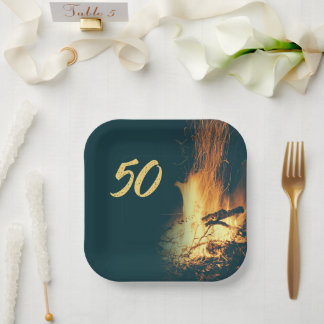 Backyard Bonfire Birthday Seasonal Party Paper Plates