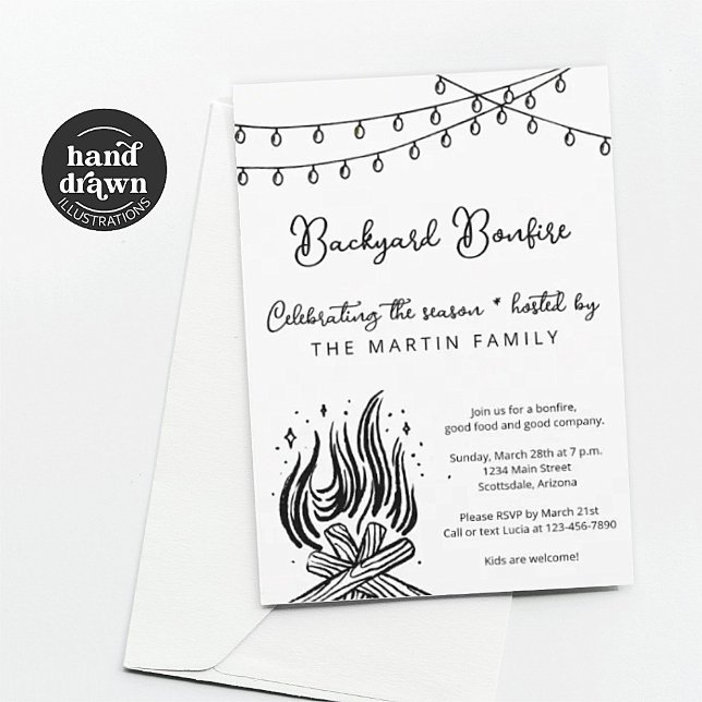 Backyard Bonfire Fall Party Invitation (Creator Uploaded)