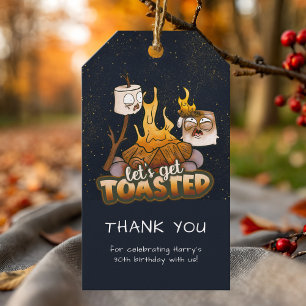 Backyard Bonfire Let's Get Toasted Birthday Favor Gift Tags