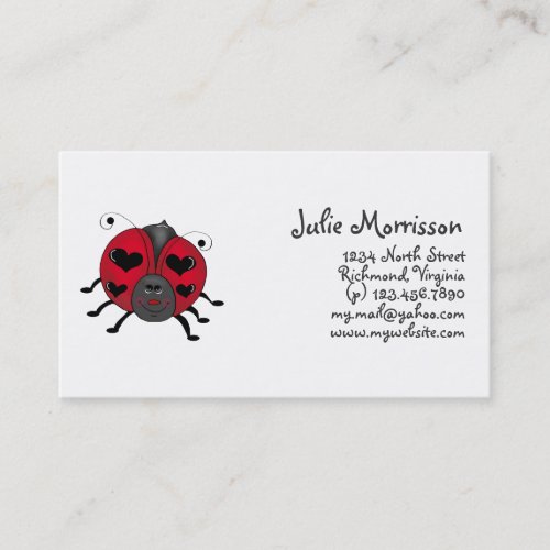 Backyard Buggies · Smiling Ladybug Business Card Templates