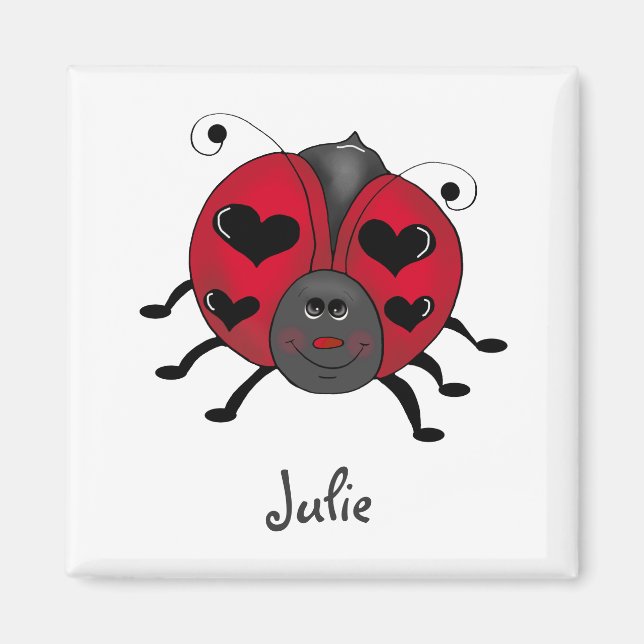 Backyard Buggies · Smiling Ladybug Magnet (Front)