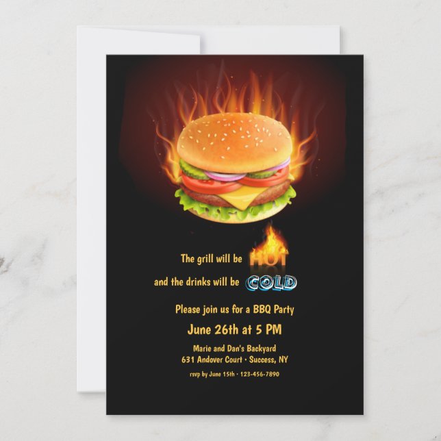 Backyard Burger Party Invitation (Front)