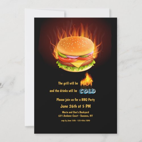 Backyard Burger Party Invitation