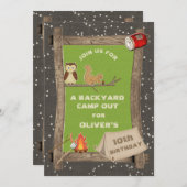 Backyard Camp Out Birthday Party Invitation (Front/Back)