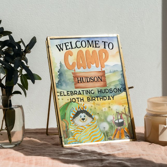 Backyard Camping Birthday Camp Out Party Welcome Poster (Creator Uploaded)