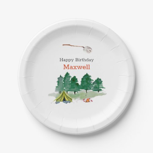 Backyard Camping Birthday Party Paper Plates