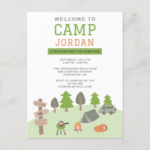 Backyard Camping Birthday Under the Stars Outdoors Postcard