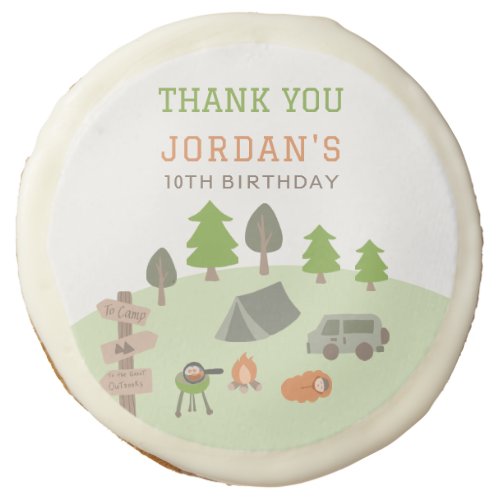 Backyard Camping Birthday Under the Stars Outdoors Sugar Cookie
