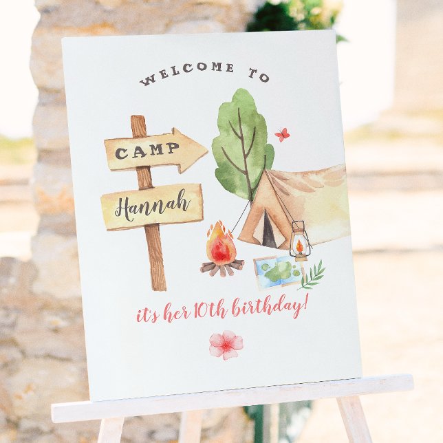 Backyard Camping Girls Birthday Party Poster (Creator Uploaded)
