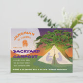 Backyard Campout Kid's Camping Birthday Party Invitation (Standing Front)
