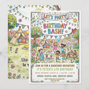 Backyard Campout Party Invitation