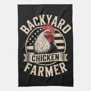 Backyard Chicken Farmer American Patriotic Farmer Kitchen Towel