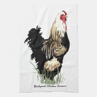 Backyard Chicken Farmer with Rooster Design Hand Towel