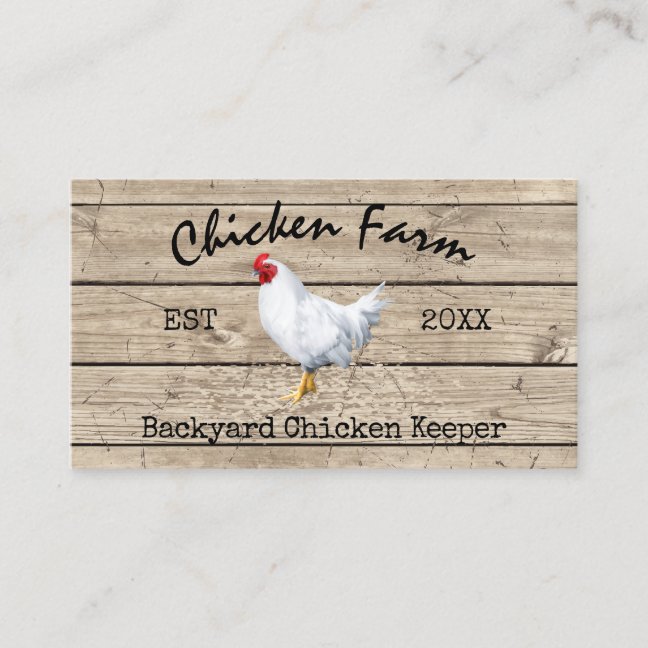 Backyard Chicken Keeper Business Card