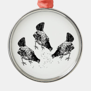 Backyard Chickens Metal Ornament