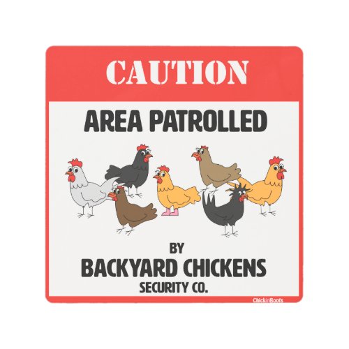 Backyard Chickens Security Company Metal Print