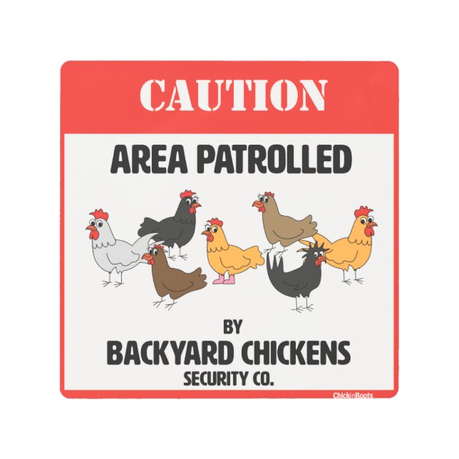 Backyard Chickens Security Company Metal Print (Front)