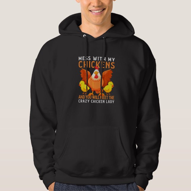 Backyard Crazy Chicken Lady Chicken Farmer  1 Hoodie (Front)