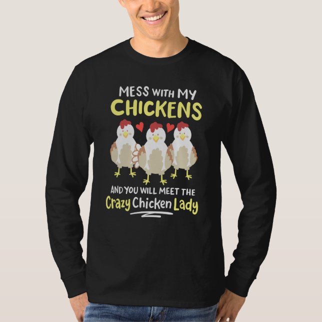 Backyard Crazy Chicken Lady Womens Farmer T-Shirt (Front)